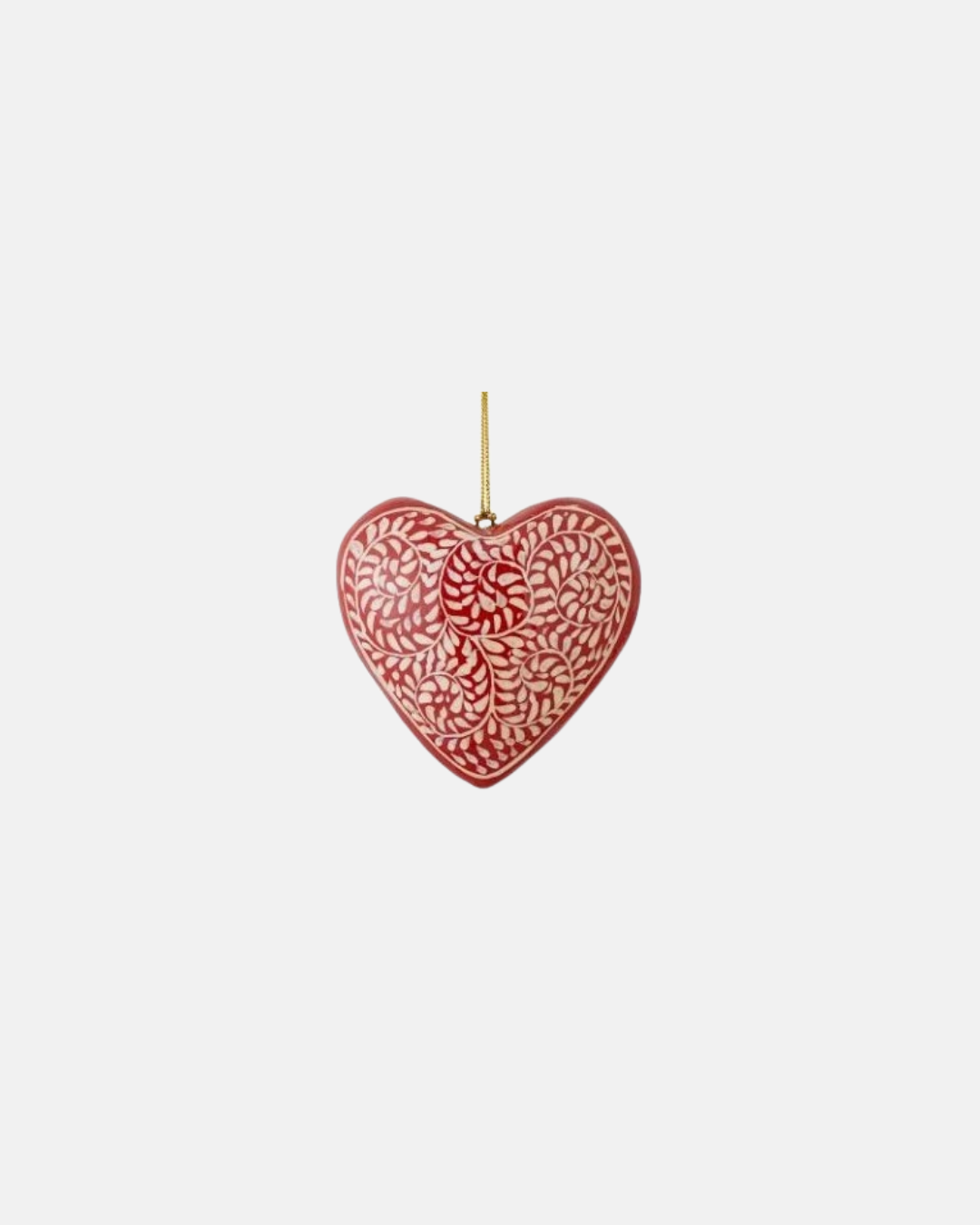 Bloomingville Cassidy Paper Mache Christmas Heart Ornament