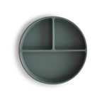 Mushie Silicone Suction Plate in Cambridge Blue