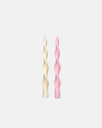 Soie London Ribbon Candle Sticks in Vanilla or Blush Pink