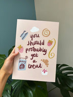 Kira Bolton Get A Treat Wall Print in A4