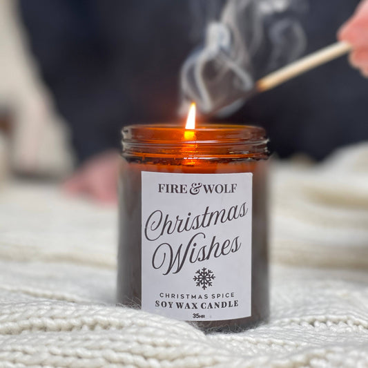 Fire & Wolf Soy Wax Christmas Wishes Candle