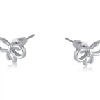 Big Metal London Santorini Bow Stud Earrings in Silver or Gold Plated