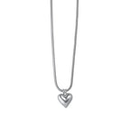Big Metal London Atalanta Puff Heart Necklace in Silver or Gold Plated