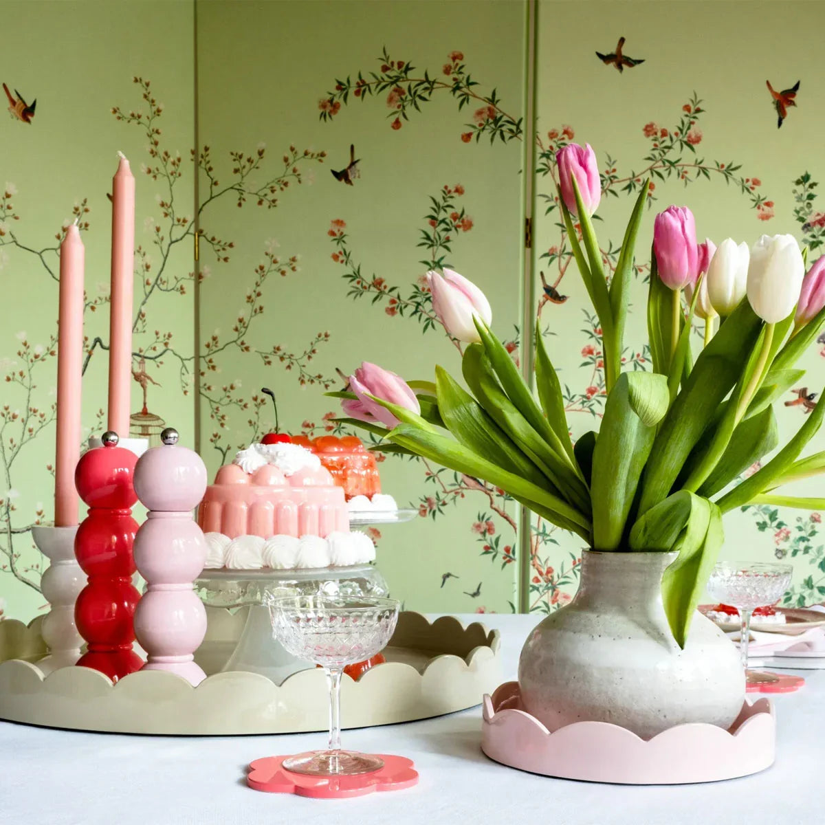 Addison Ross Bobbin Salt & Pepper Grinder in Pale Pink