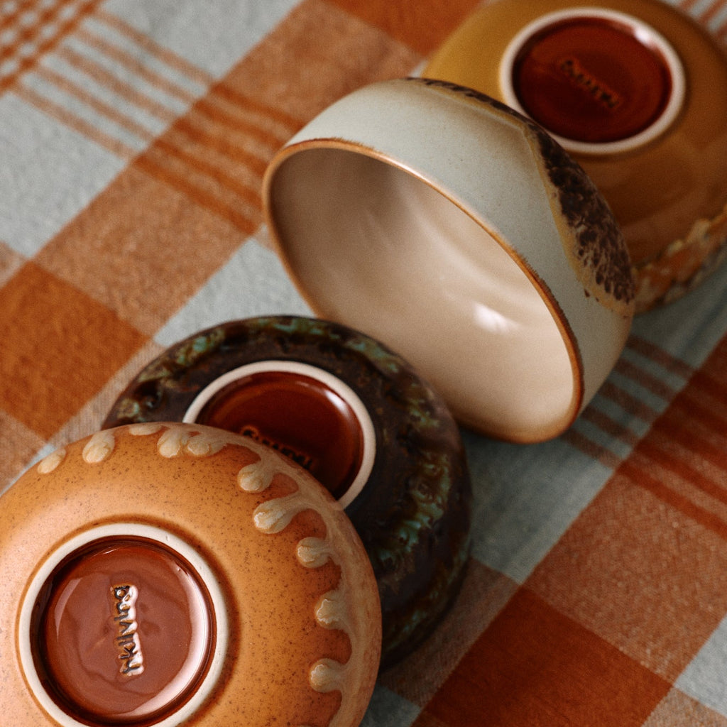 HKLIVING 70's Ceramic Tapas Bowl in Coconut Brown