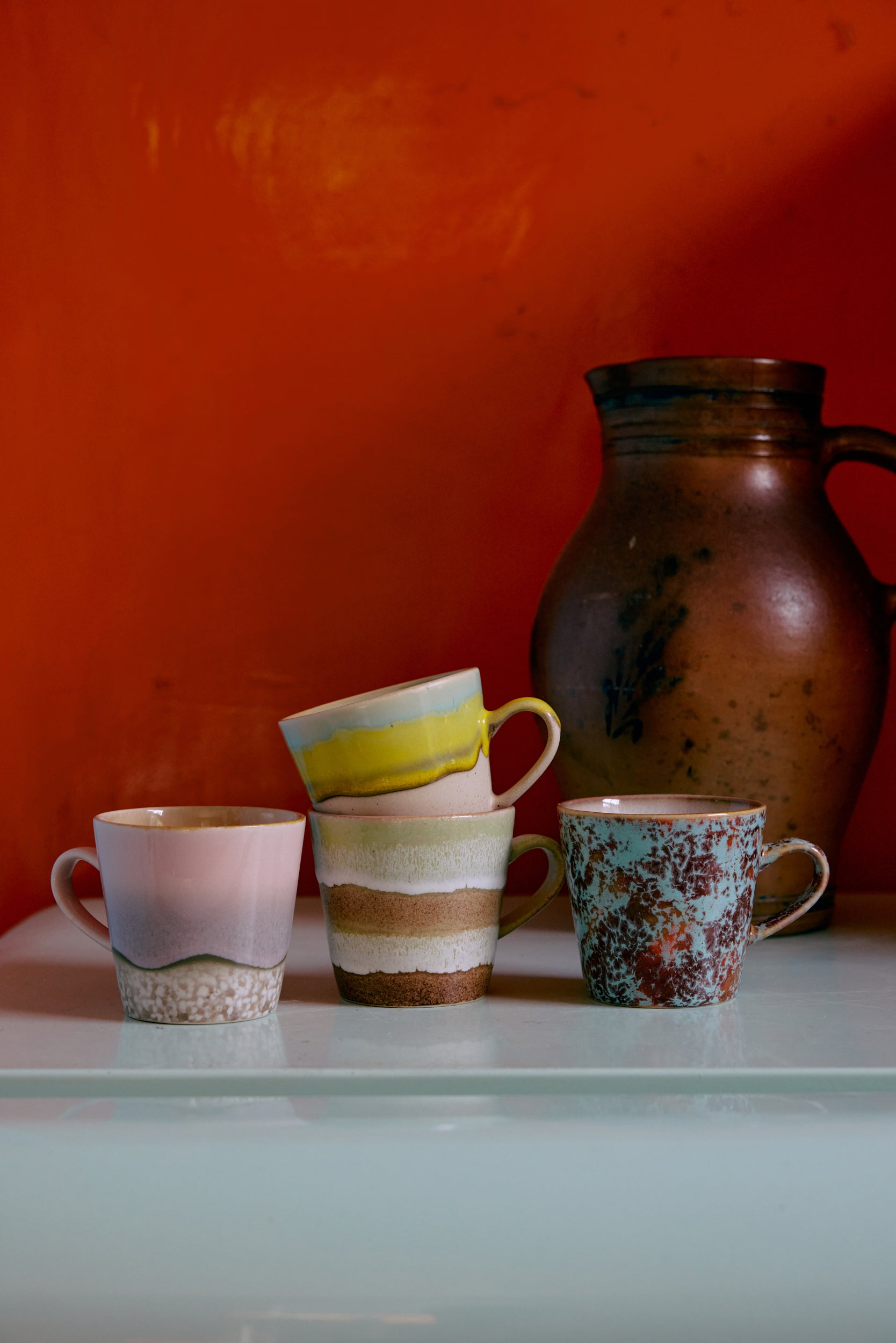 HKLIVING 70s Ceramic Americano Mugs: Rococo
