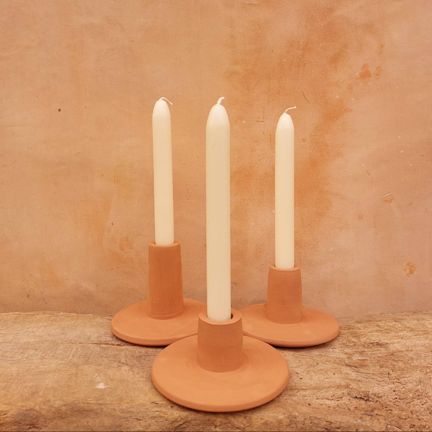 Roca Caus Handmade Terracotta Taper Candle Holder