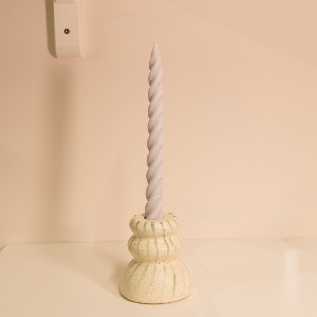 Soie Soy Wax Twirl Taper Candle in Various Colours