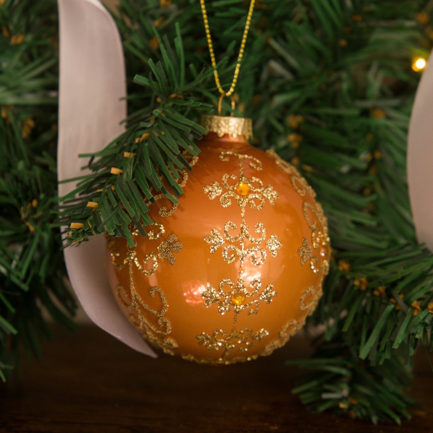 Bloomingville Ciana Clear Glass Christmas Bauble in Gold