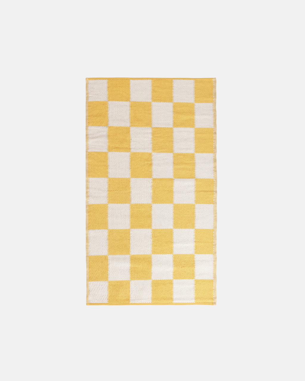 Furn Yellow Checkerboard 100% Recycled Outdoor Rug