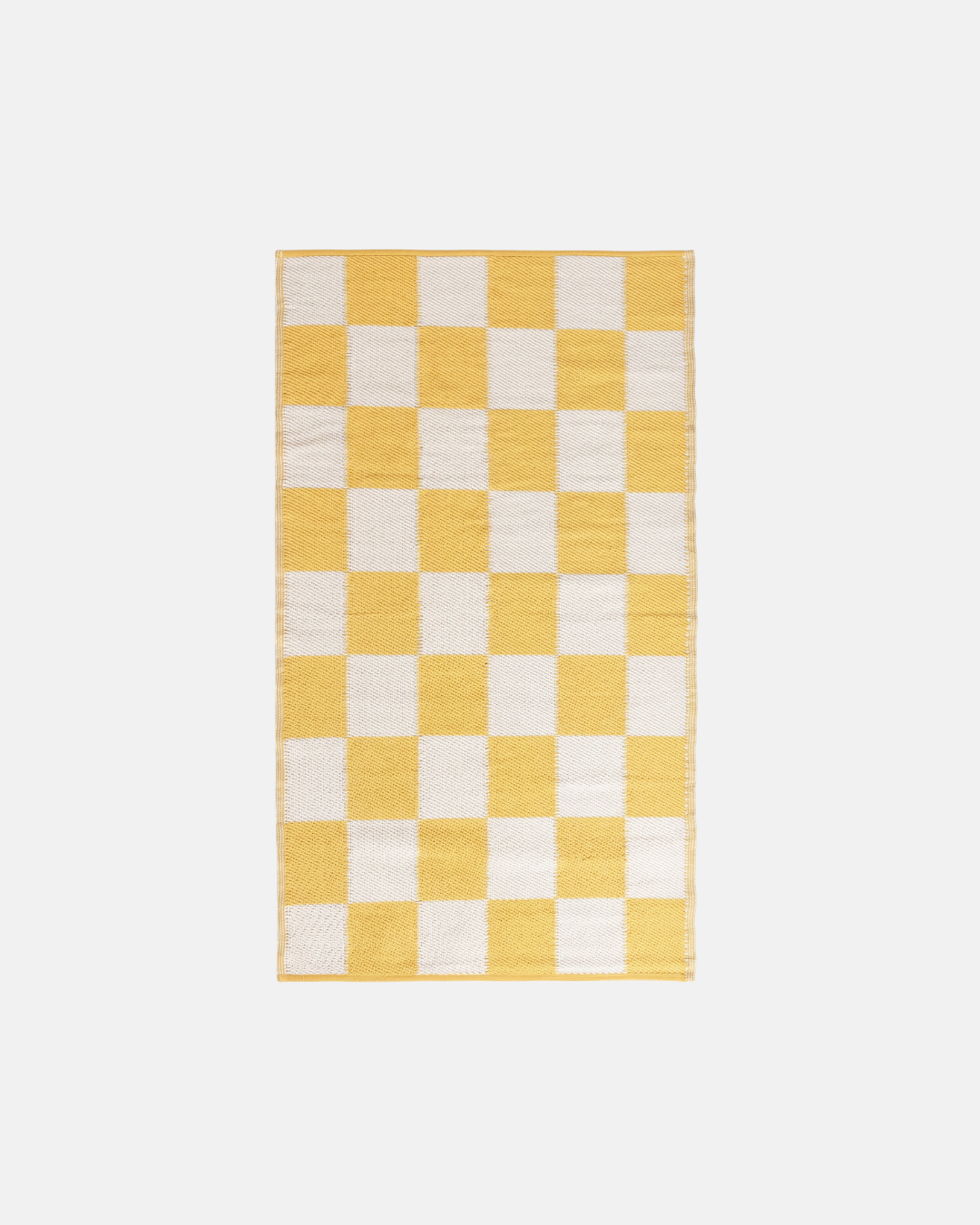 Furn Yellow Checkerboard 100% Recycled Outdoor Rug