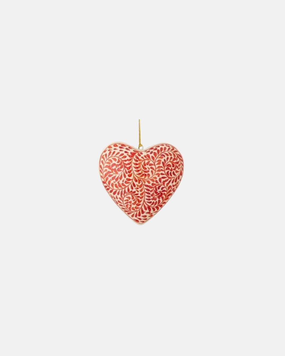 Bloomingville Cassidy Paper Mache Christmas Heart Ornament