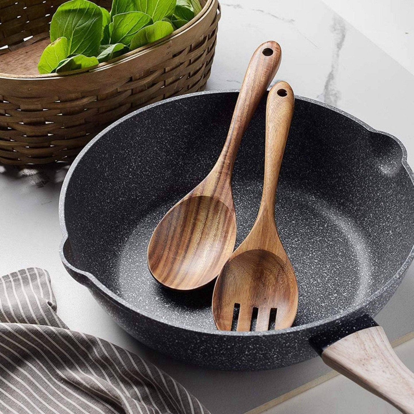 Homerely Wooden Salad Spoon and Fork Set