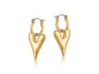 Big Metal London Daria Puff Heart Hoop Earrings in Silver or Gold Plated