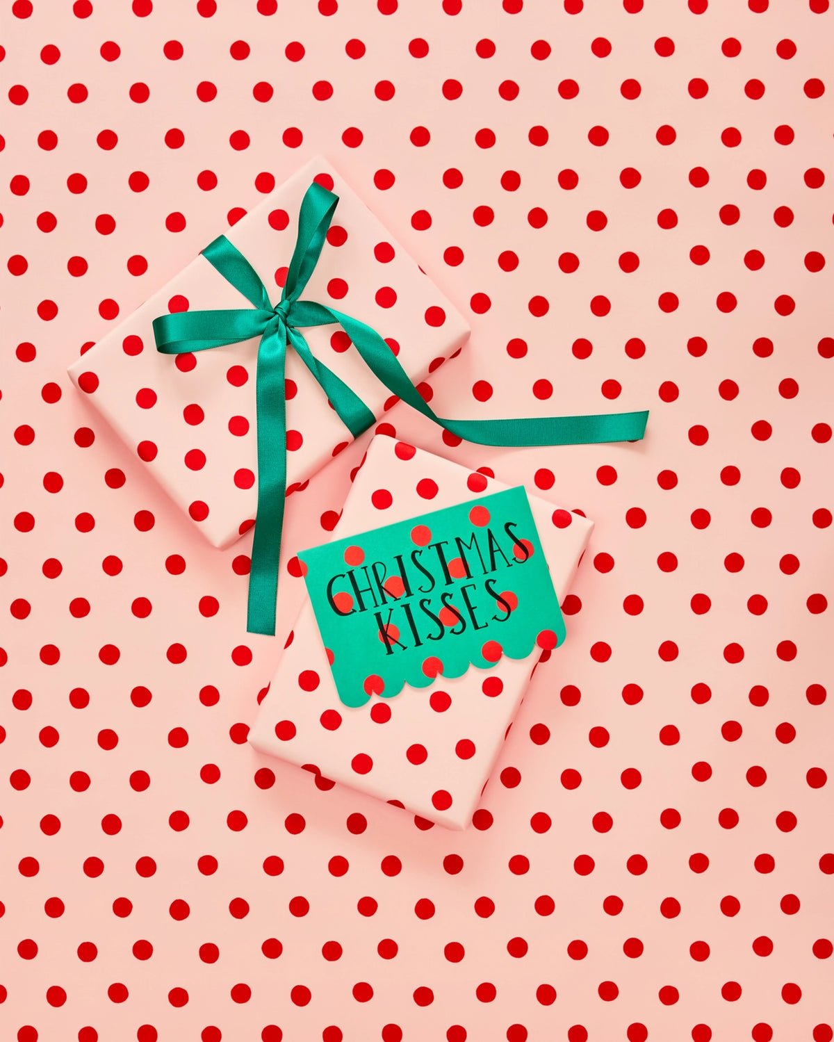 Heather Evelyn Polka Dot Pink Gift Wrap