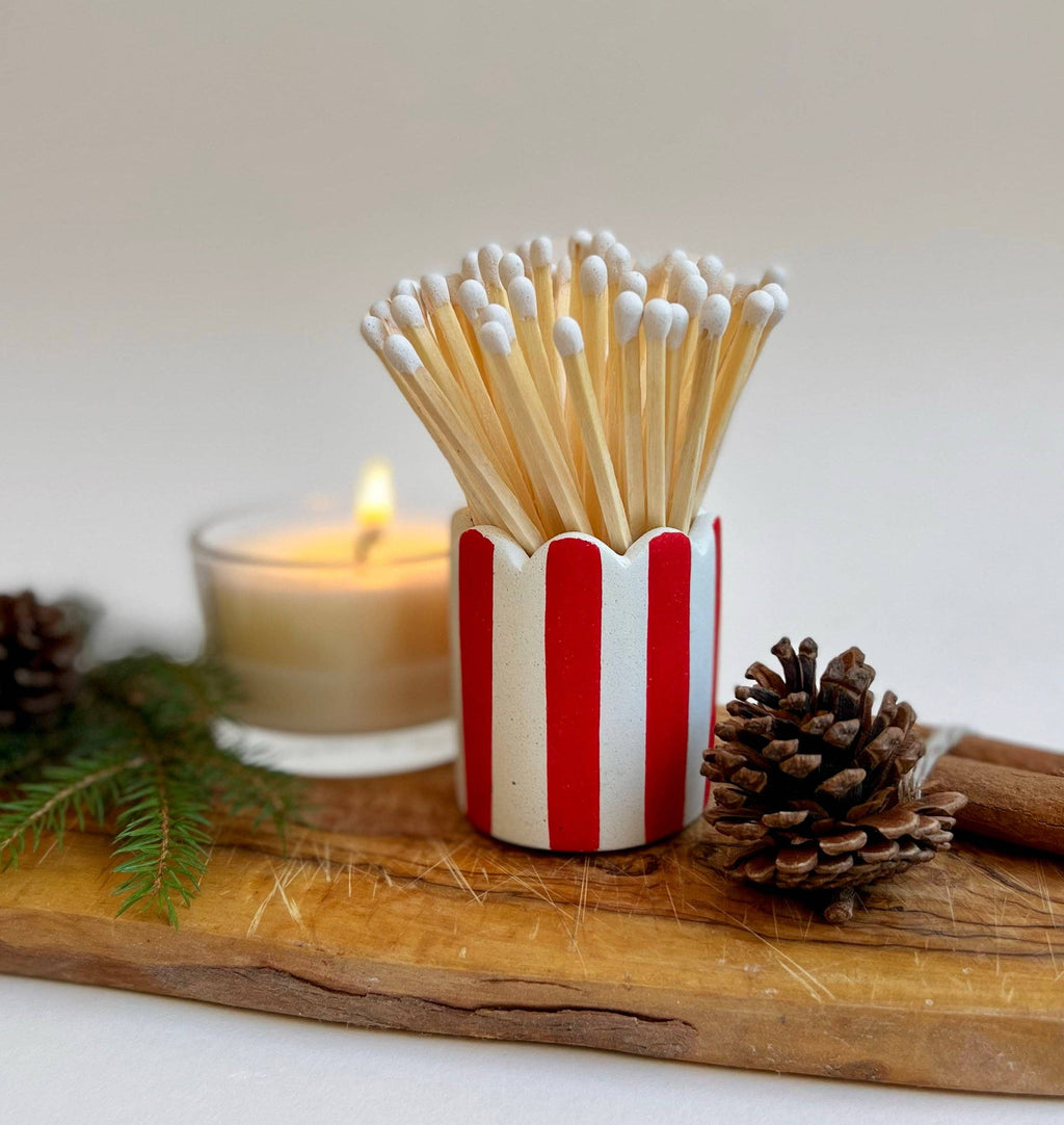 Hello Marilu Stripy Match Stick Holders in Various Colours