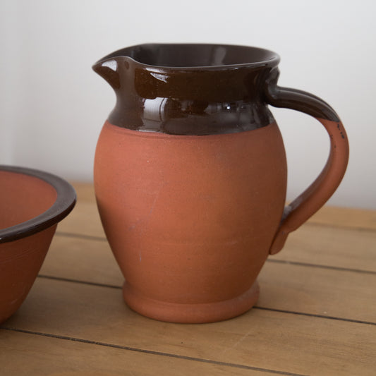 Vintage and Pre-Loved Terracotta Jug with Glazed top