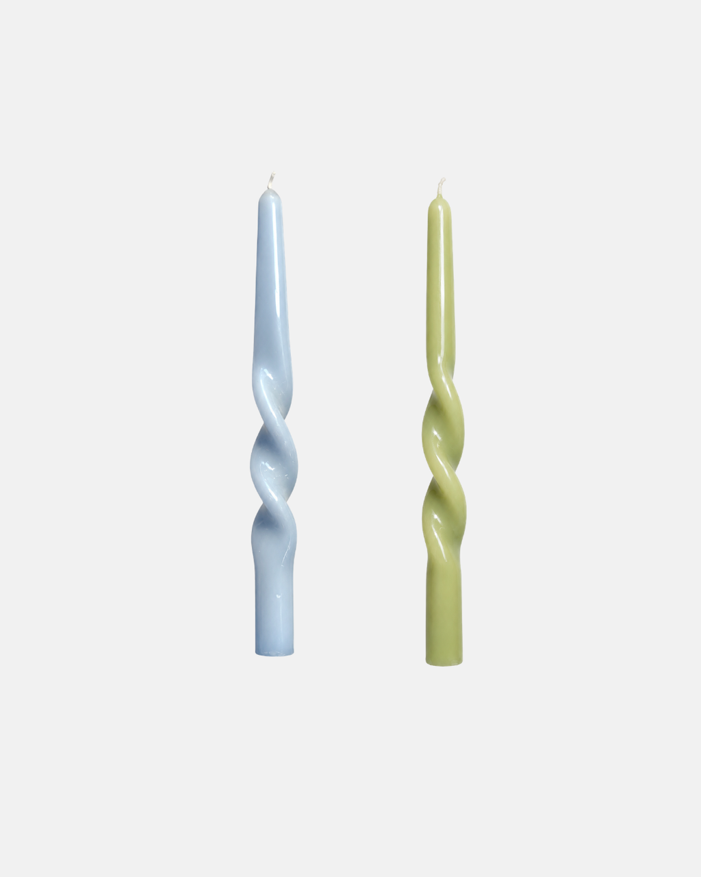 Maegen Soy Wax Twist Candle in Cornflower Blue or Leaf Green