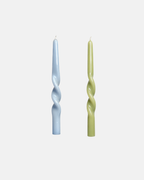 Maegen Soy Wax Twist Candle in Cornflower Blue or Leaf Green