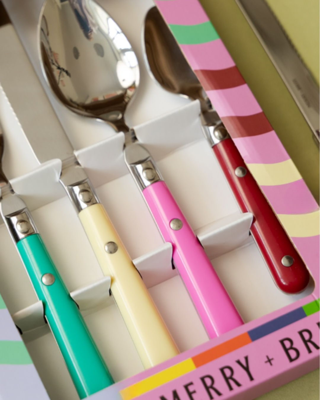 Merry and Bright Vintage Inspired Colourful Cutlery Set