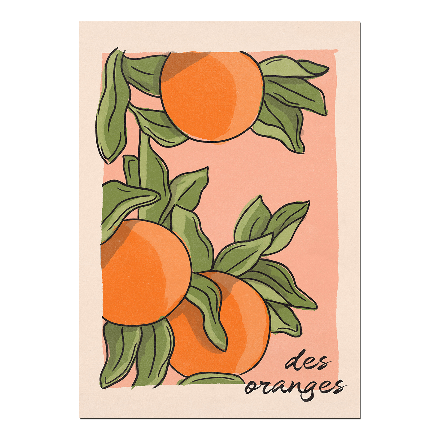 Cai and Jo 'Des Oranges' Wall Art Print