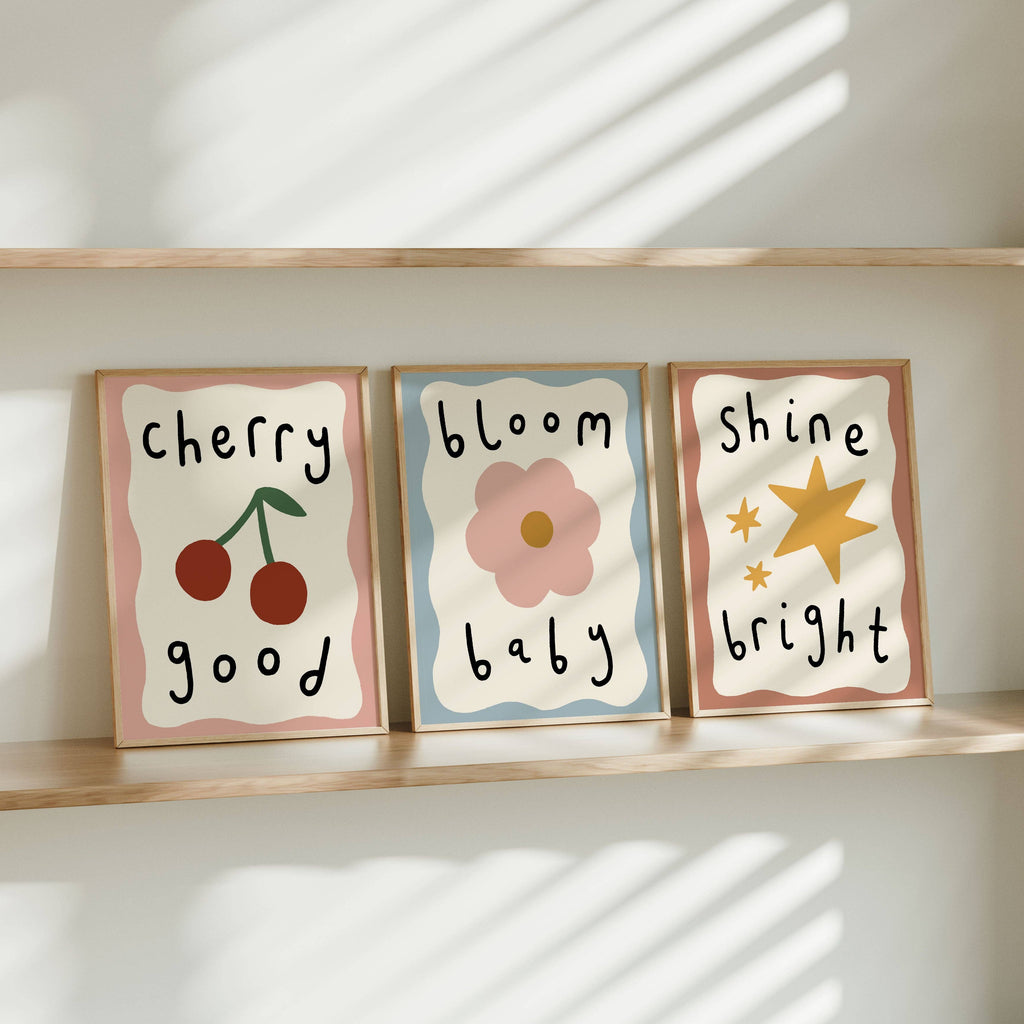 Kitty Makes Bloom Baby Wall Art Print in A4