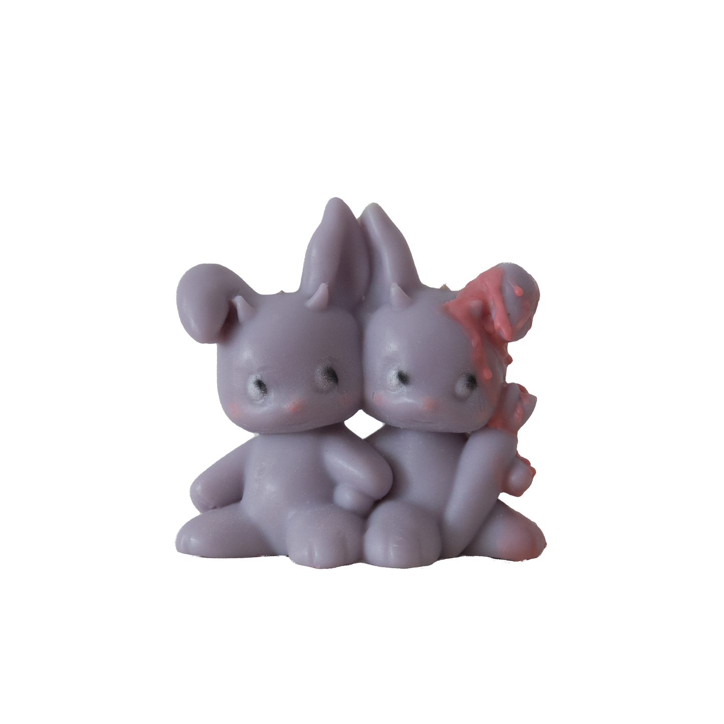 Twin Bunny Candle in Pink