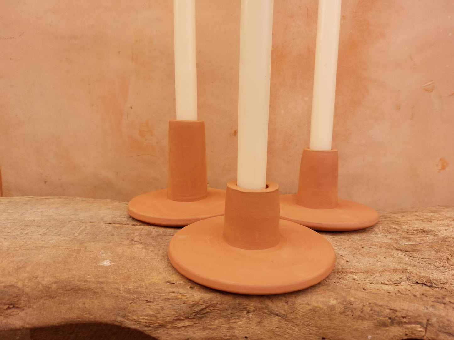 Roca Caus Handmade Terracotta Candle Holder
