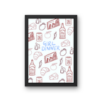 Peak Prints Girl Dinner Wine and Food Print