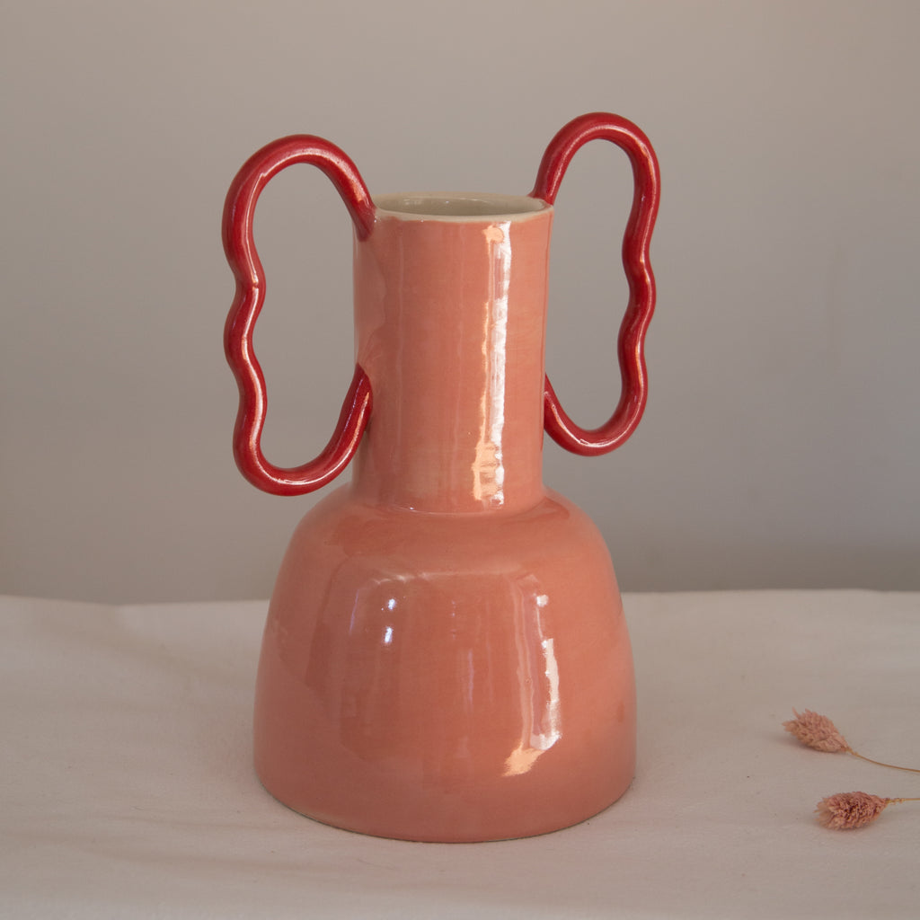 Florence MyTum Handmade Pink Ceramic Wiggle Vase
