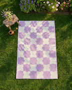 Furn Lilac Checkerboard 100% Recycled Outdoor Rug