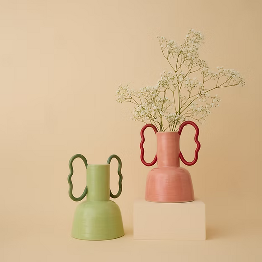 Florence MyTum Handmade Pink Ceramic Wiggle Vase