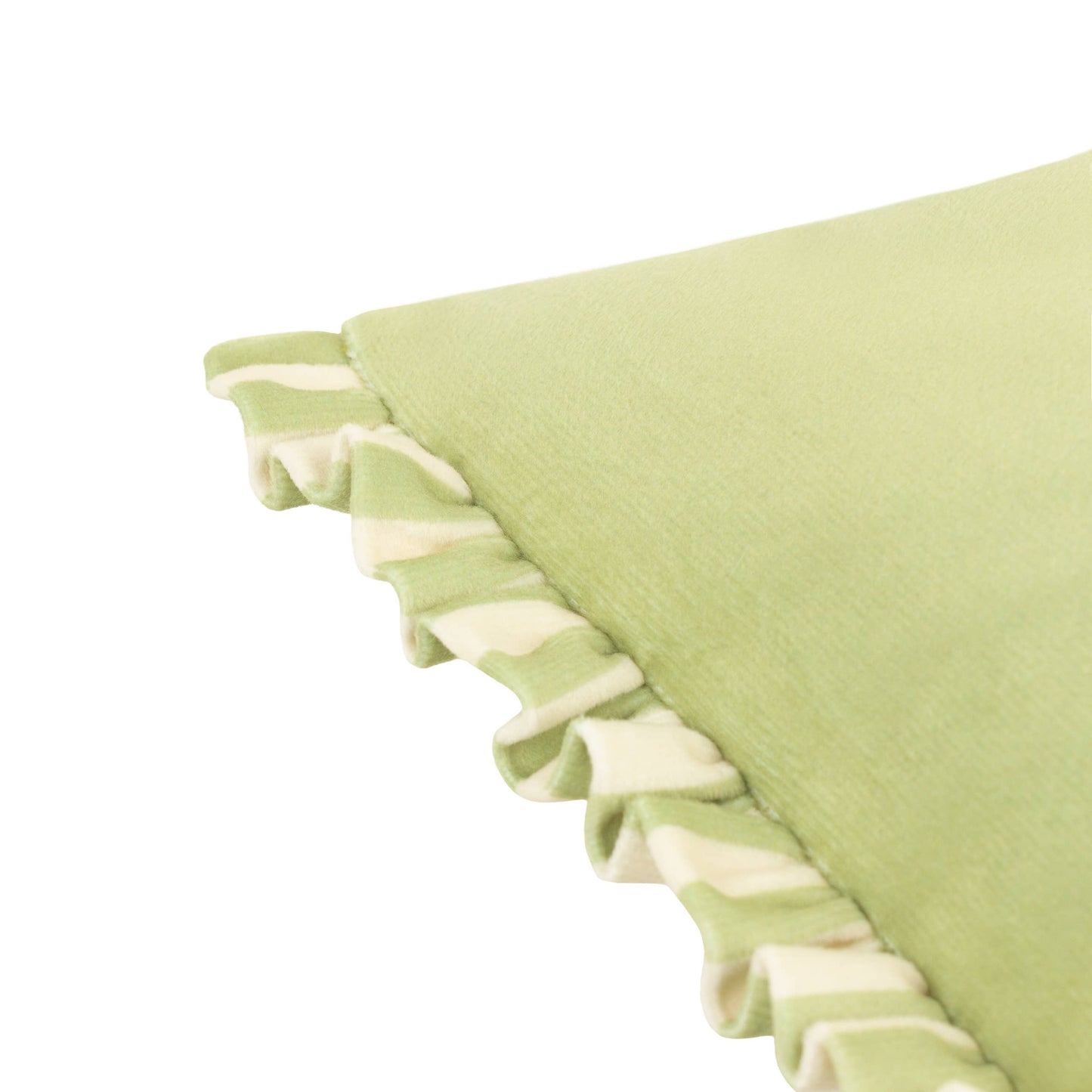 Fern Araya Striped Velvet Cushion Green & Pink
