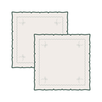 Avery Row Embroidered Bow Napkins, Set of 2 - Dark Green or Burgundy