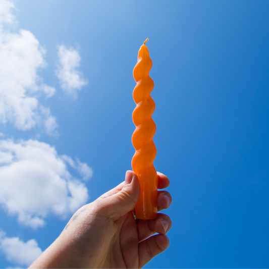 Maegen Spiral Soy Wax Candle in Tangerine or Navy