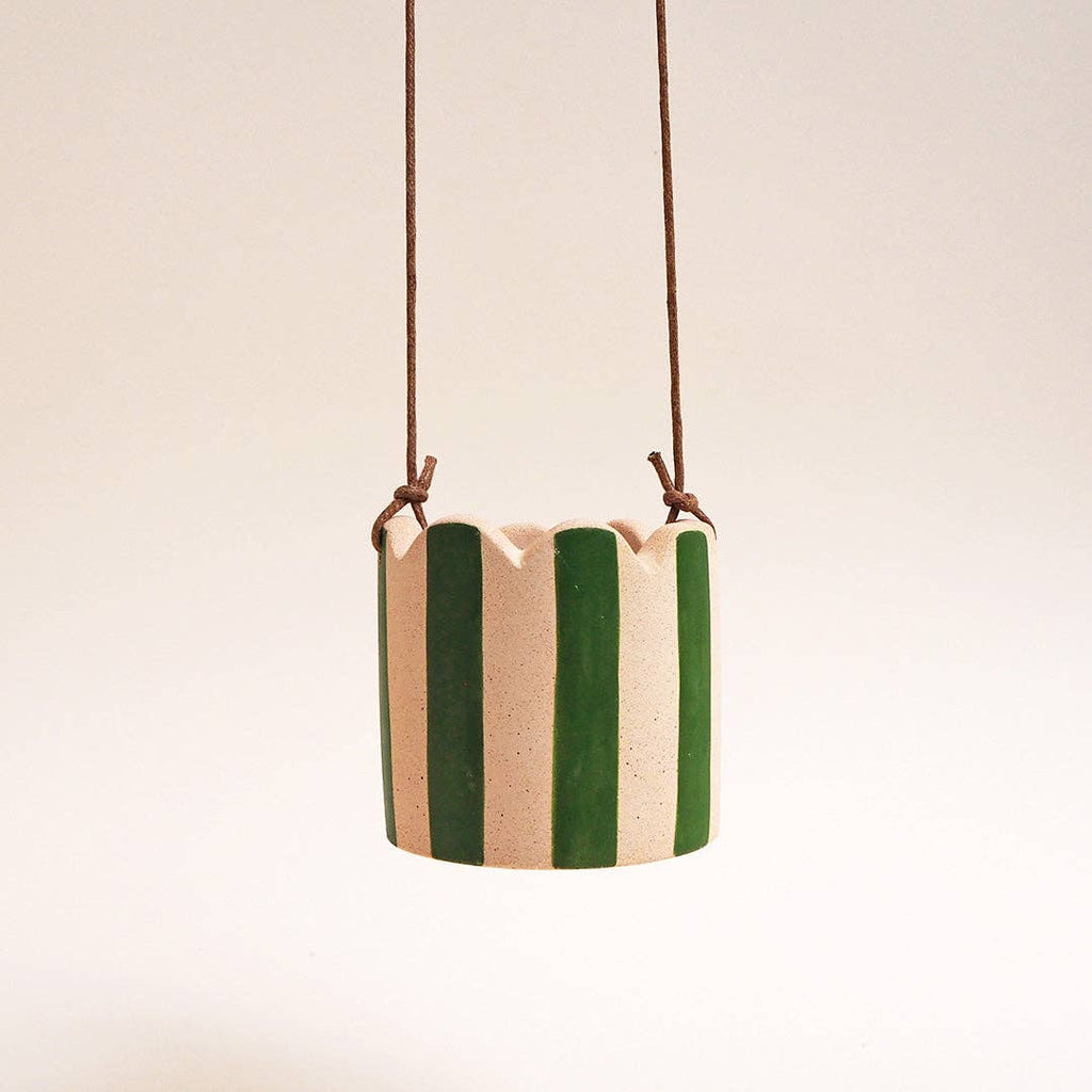 Hello Marilu Small Stripy Hanging Plant Pot