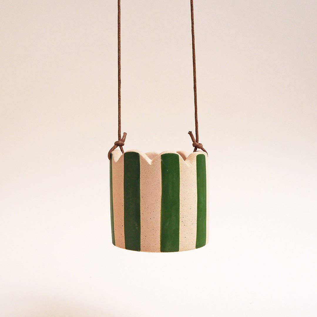 Hello Marilu Small Stripy Hanging Plant Pot
