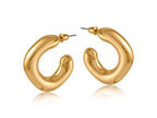 Big Metal London Athenais Organic Shape Hoop Earrings in Silver or Gold