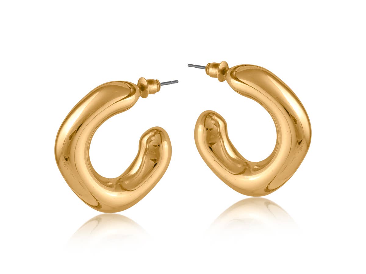 Big Metal London Athenais Organic Shape Hoop Earrings