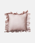 LIAN Stone-Washed Linen Ruffle Cushion in Blush Pink