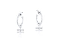 Big Metal London Octavia T-Bar Tiny Hoop Earrings in Silver or Gold Plated