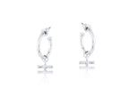 Big Metal London Octavia T-Bar Tiny Hoop Earrings in Silver or Gold Plated