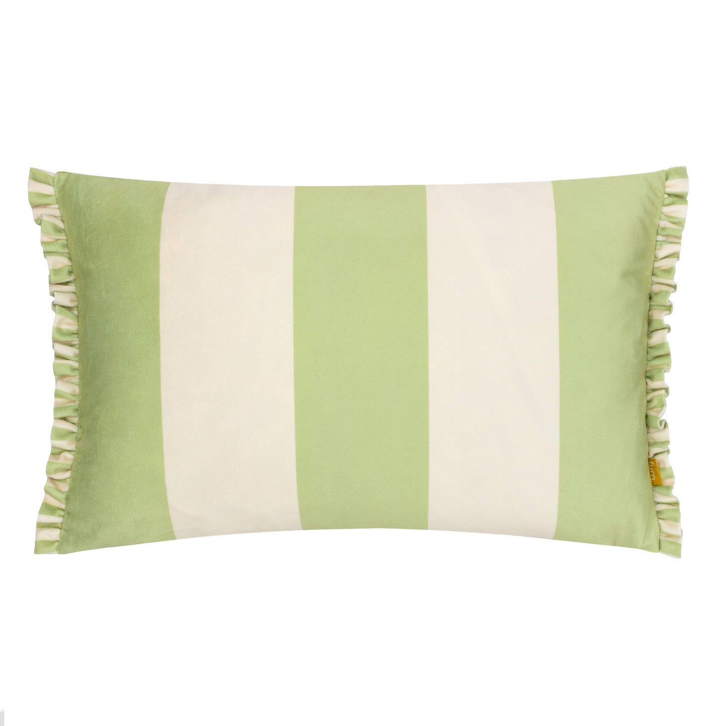 Fern Araya Striped Velvet Cushion Green & Pink