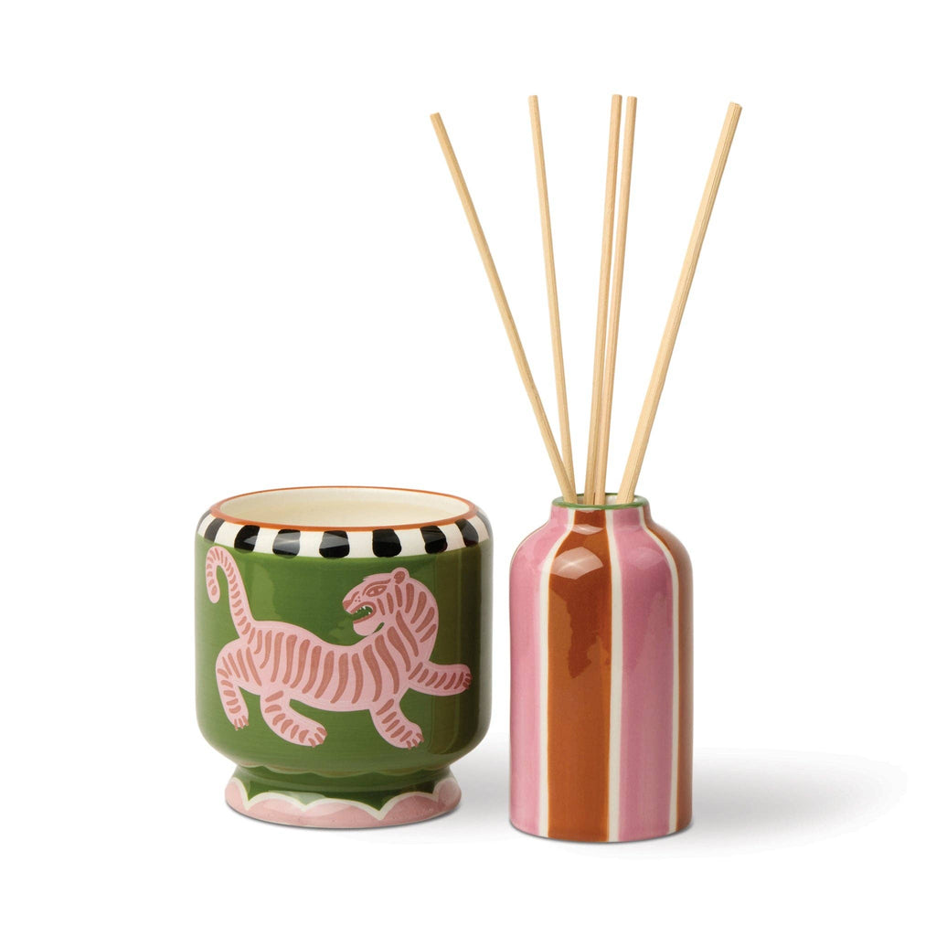 Paddywax A Dopo Tiger Ceramic Reed Diffuser in Black Cedar & Fig
