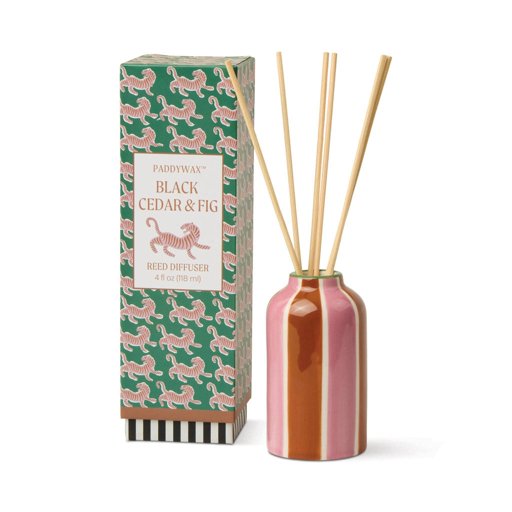 Paddywax A Dopo Tiger Ceramic Reed Diffuser in Black Cedar & Fig