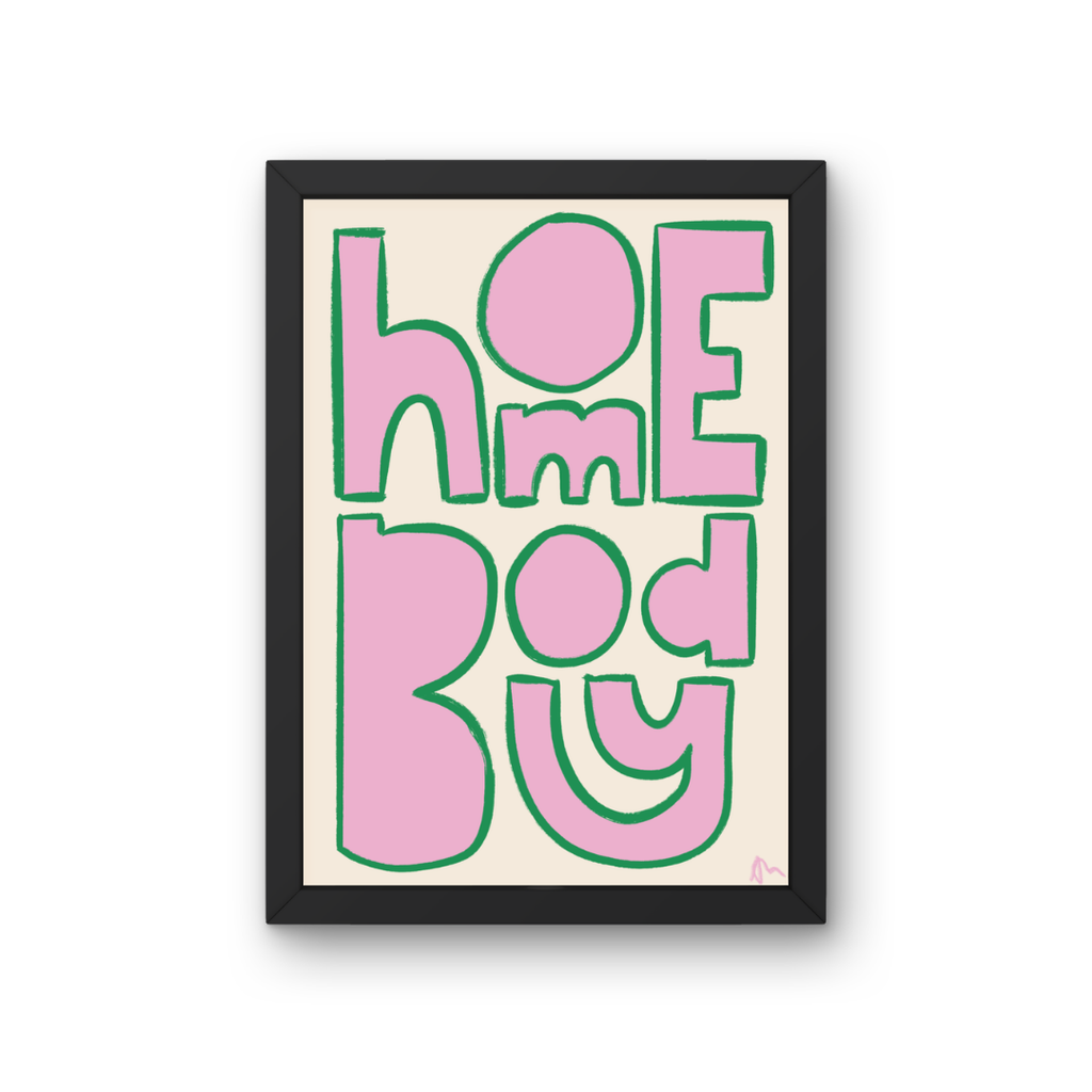 Peak Prints Homebody  Pink and Green Bright Bold Print Wall Art