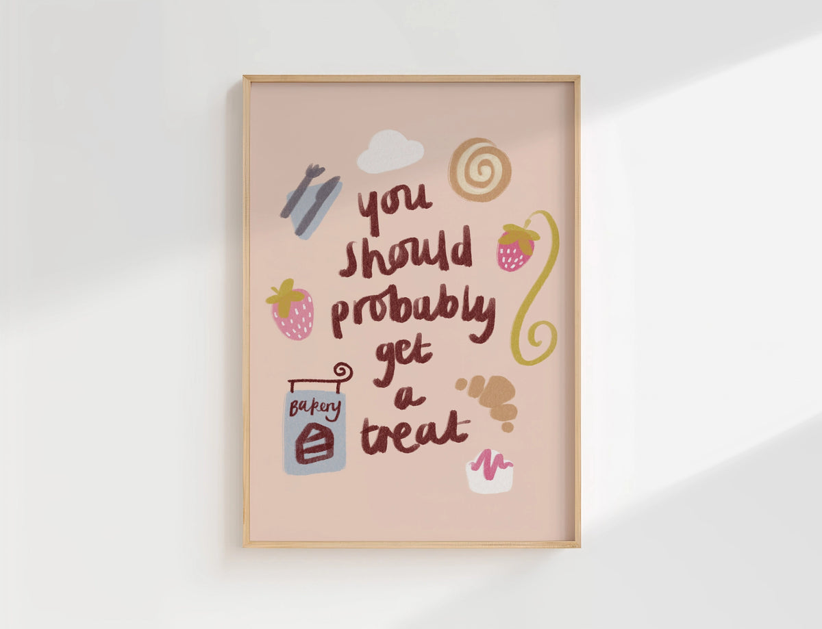 Kira Bolton Get A Treat Wall Print in A4