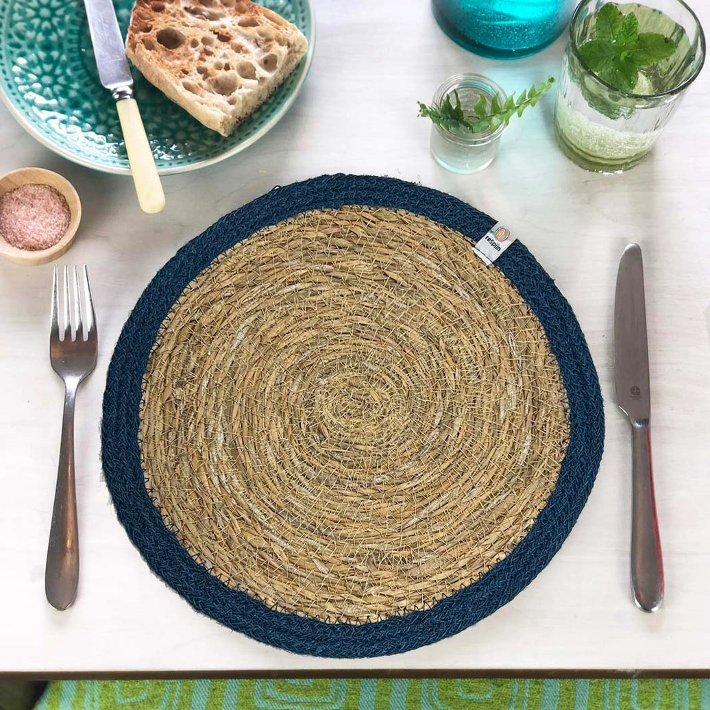 Green Pioneer Natural Jute Colourful Placemat in Orange