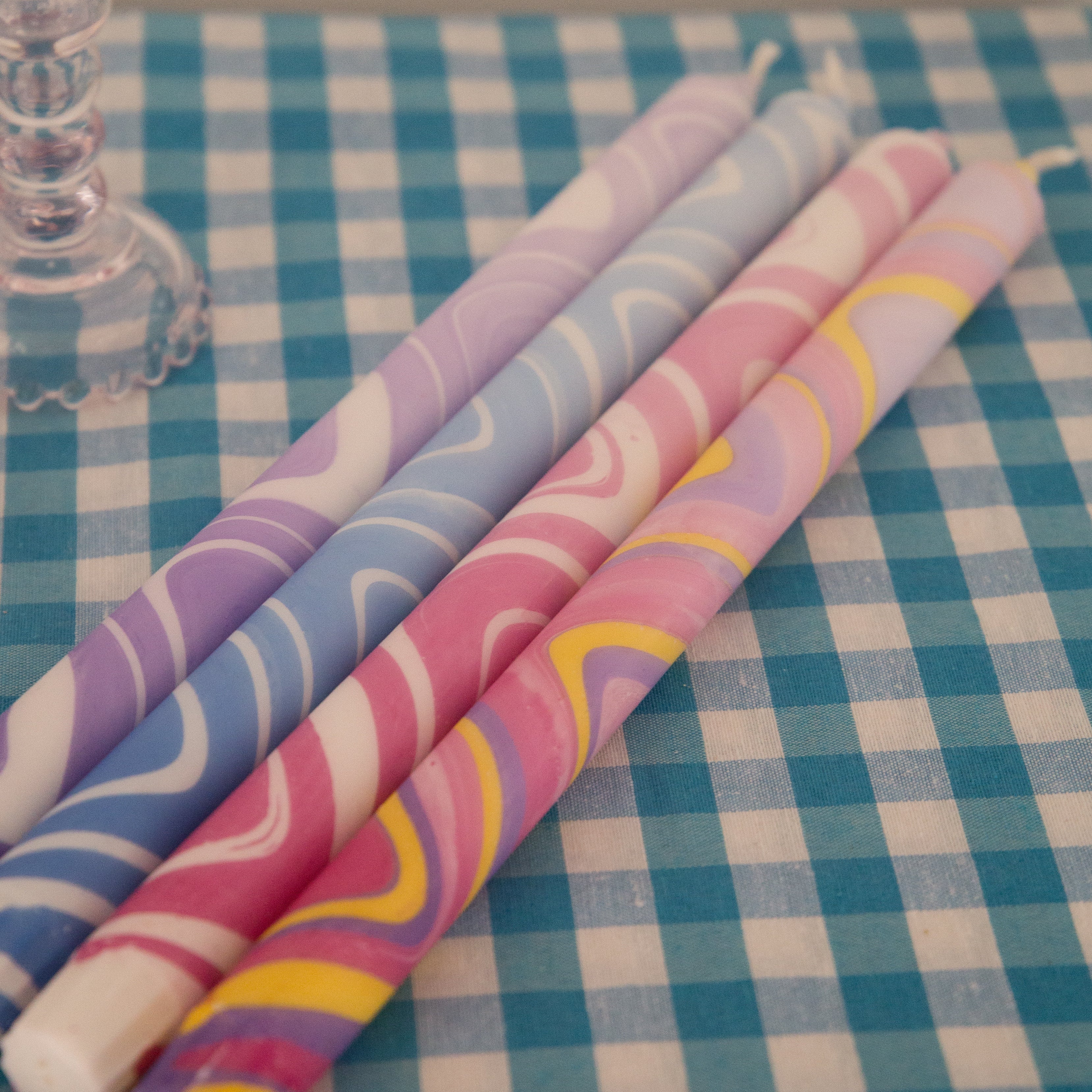 Nordtrice 100% Natural Wax Marble 30cm Long Taper Candles