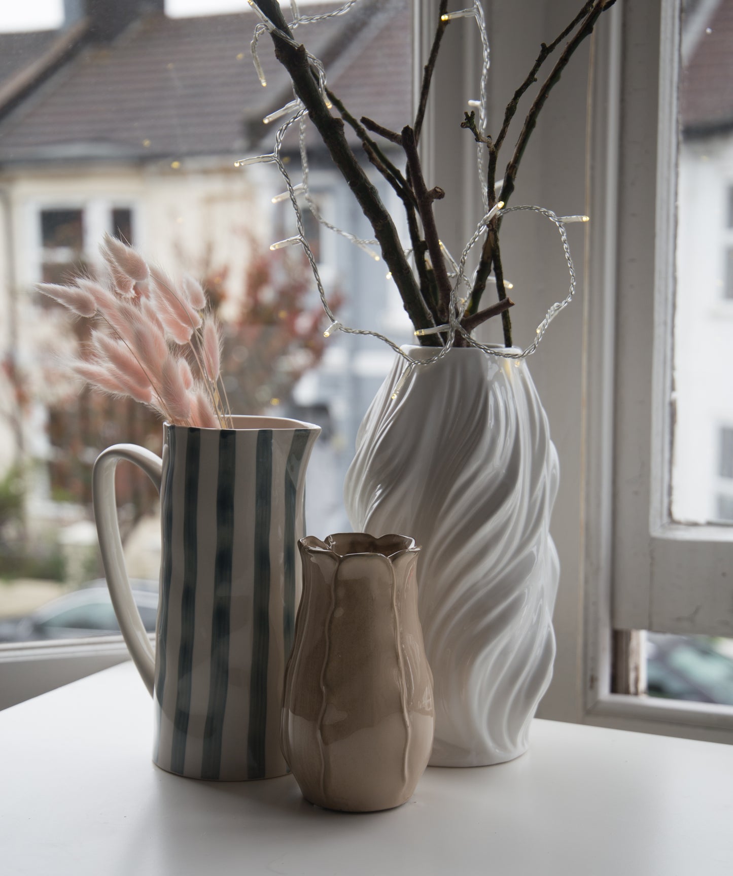Bloomingville Striped Jug in Green or Brown